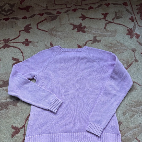 Lands End Lavender Cable Knit Pullover 14-16 Girls Large or Womens' Medium - Picture 2 of 4